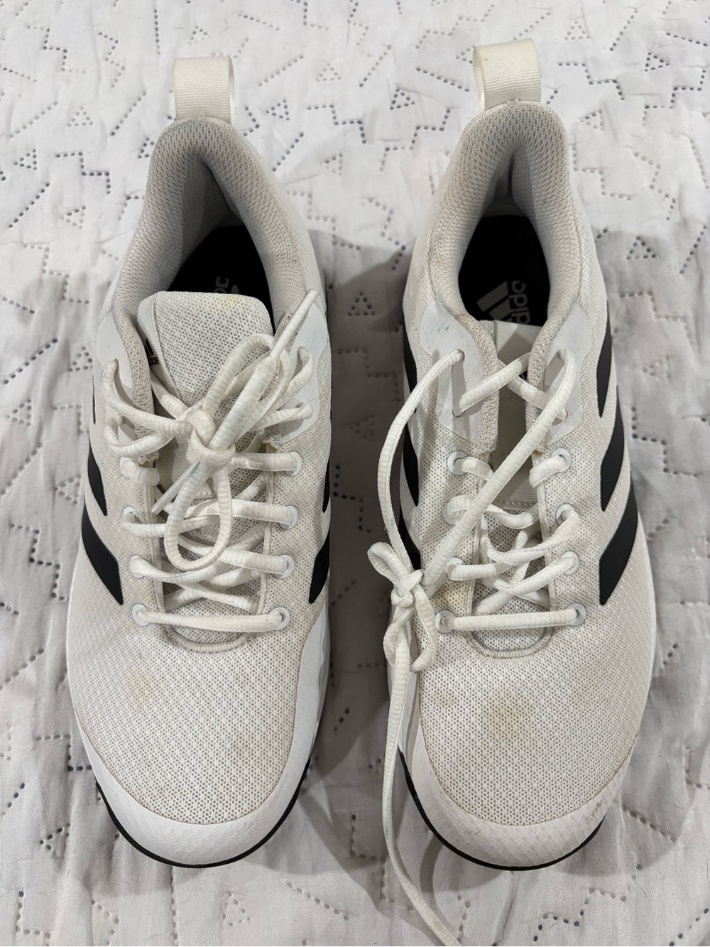 adidas Men’s White Sneakers with Black Stripes